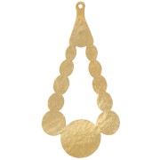 56x29mm hammered drop Pendant - Fine Gold Plated x1