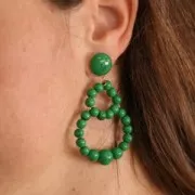 14mm Round opaque resin cabochon - Red x1