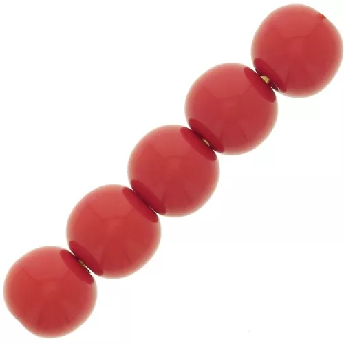 4mm Opaque resin beads - Red x15