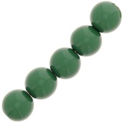 6mm Opaque resin beads - Fir Green x10