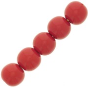6mm Opaque resin beads - Red x10