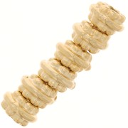 6mm Flower pattern rondelle beads - Fine Gold Plated x10