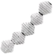 5.5x6mm Textured bicones - Antique silver tone x5