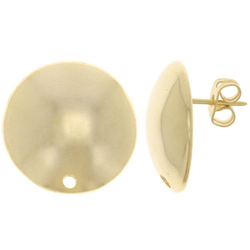 19mm half-ball EarStuds - Fine Gold plated x2