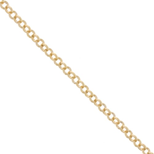 6mm Aluminium Jaseron mesh chain - open links - Gold Tone x50cm