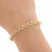 6mm Aluminium Jaseron mesh chain - open links - Gold Tone x50cm