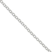 6mm Aluminium Jaseron mesh chain - open links - Rhodium Tone x50cm