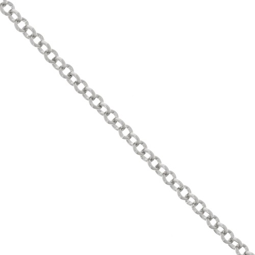 6mm Aluminium Belcher chain - open links - Rhodium Tone x50cm