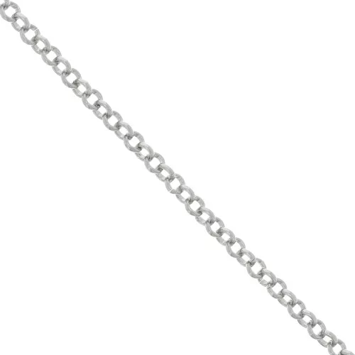 6mm Aluminium Belcher chain - open links - Rhodium Tone x50cm