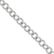 6mm Aluminium Jaseron mesh chain - open links - Rhodium Tone x50cm