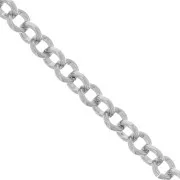 6mm Aluminium Jaseron mesh chain - open links - Rhodium Tone x50cm