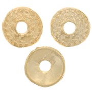 7mm Textured Round Caps - Fine Gold-plated x10