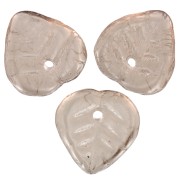 Glass leaf charms 9 mm - Light Smoked Topaz x25