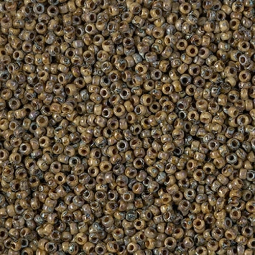 Miyuki Seed Beads 15/0 4517 - Opaque Brown Picasso x8g