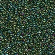 Miyuki 15/0 Seed Beads 0468 - Malachite Green Iris Metallic x8g