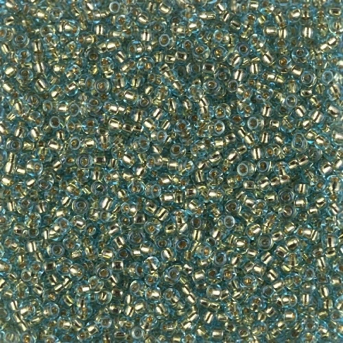 Miyuki Seed beads 11/0 953 - 24kt Gold Lined Light Aqua x5g