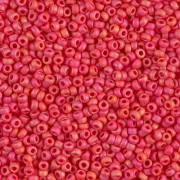 Miyuki Seed beads 11/0 407FR - Mat Opaque Vermillion Red AB x8g