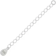 55mm 925 Sterling Silver Rombo mesh extension chains drop x10