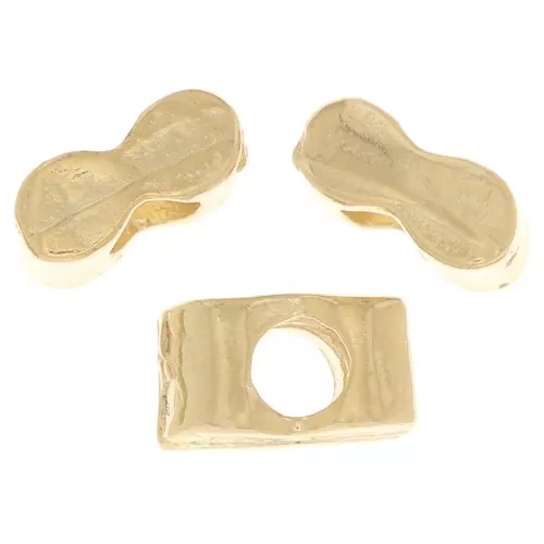 5x3mm Mini rectangle curved beads - Fine gold plated x5