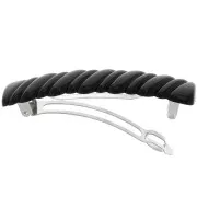 85x17mm acrylic Braided effect hair clip - Black x1