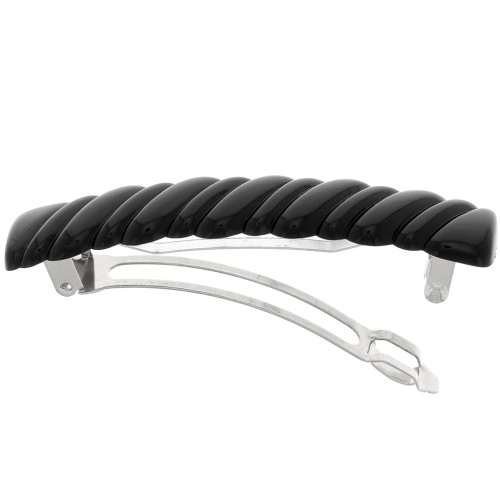 85x17mm acrylic Braided effect hair clip - Black x1