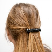 85x17mm acrylic Braided effect hair clip - Black x1