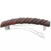 85x17mm acrylic Braided effect hair clip - Marbled amber x1