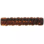85x17mm acrylic Braided effect hair clip - Marbled amber x1