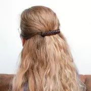 85x17mm acrylic Braided effect hair clip - Marbled amber x1