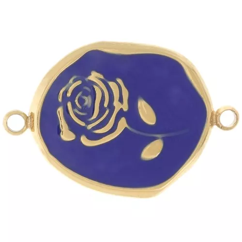22x14.5mm Stainless steel 316L Irregular spacer - Rose - Gold - Dark Blue x1