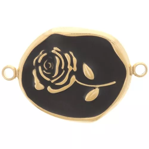 22x14.5mm Stainless steel 316L Irregular spacer - Rose - Gold - Black x1
