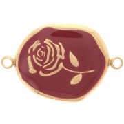 22x14.5mm Stainless steel 316L Irregular spacer - Rose - Gold - burgundy x1|raw }}