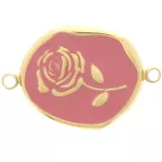 22x14.5mm Stainless steel 316L Irregular spacer - Rose - Gold - Antique Pink x1