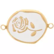 22x14.5mm Stainless steel 316L Irregular spacer - Rose - Gold - White x1