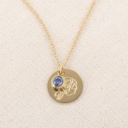 15mm Stainless Steel 316L Birth Flower Pendant - September - Peony - GOLD x1