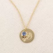 15mm Stainless Steel 316L Birth Flower Pendant - September - Peony - GOLD x1