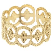 Wide adjustable lace-effect ring - S.55 to S.62 - 304 Gold stainless steel x1|raw }}