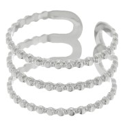 Adjustable 3-row ring for bead weaving - T.52 to T.60 - 304 stainless steel x1