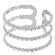 Adjustable 3-row ring for bead weaving - T.52 to T.60 - 304 stainless steel x1