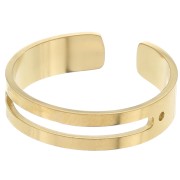 St. steel 316L Adjustable ring for bead weaving - S.52 to S.60 - Gold Tone x1|raw }}