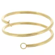 Ring 2 open rings - Size 57 - Stainless steel 304L Gold x1