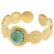 Adjustable Textured Ring for 5 mm Cabochon - Sizes 52–58 - Gold-Plated 304 Stainless Steel