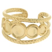 Stainless steel 316L Adjustable ring for 5 mm, 4 mm & 3 mm cabochons - Gold x1