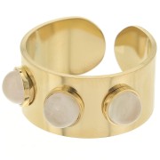 316L stainless steel Adjustable ring for 5mm cabochons - Gold x1