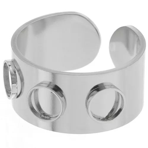 316L stainless steel Adjustable ring for 5mm cabochons x1