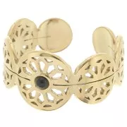 Stainless steel 316L Fancy openwork ring adjustable for 2mm cabochon - Gold x1