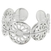 Stainless steel 316L Fancy openwork ring adjustable for 2mm cabochon x1