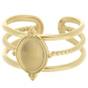 Adjustable multirang ring for 8x6 mm cabochon - T.52 to T.58 - 304 Gold stainless steel|raw }}