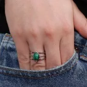 316L stainless steel Adjustable multi-row ring for 8x6mm cabochon x1