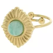 Stainless steel 316L Adjustable ethnic ring for 6mm cabochon - Gold x1